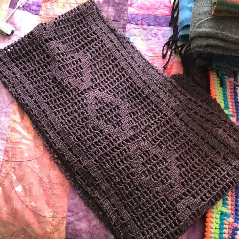 Gorgeous crochet hand dyed scarf - Picture 2 of 5
